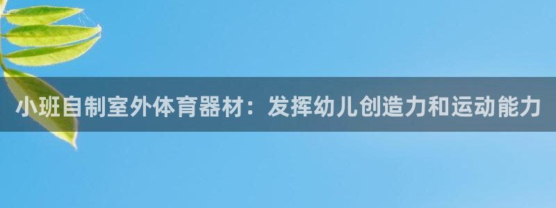 极悦平台官方网址查询：小班自制室外体育器材：发挥幼儿
